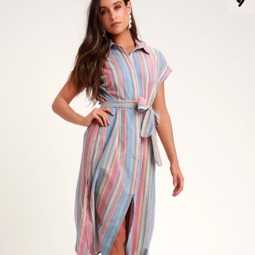 Lulus striped midi dress